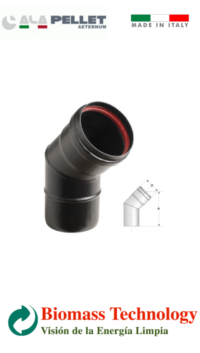322 - Curva 45° Italiana Negra Boca Ancha 100 mm