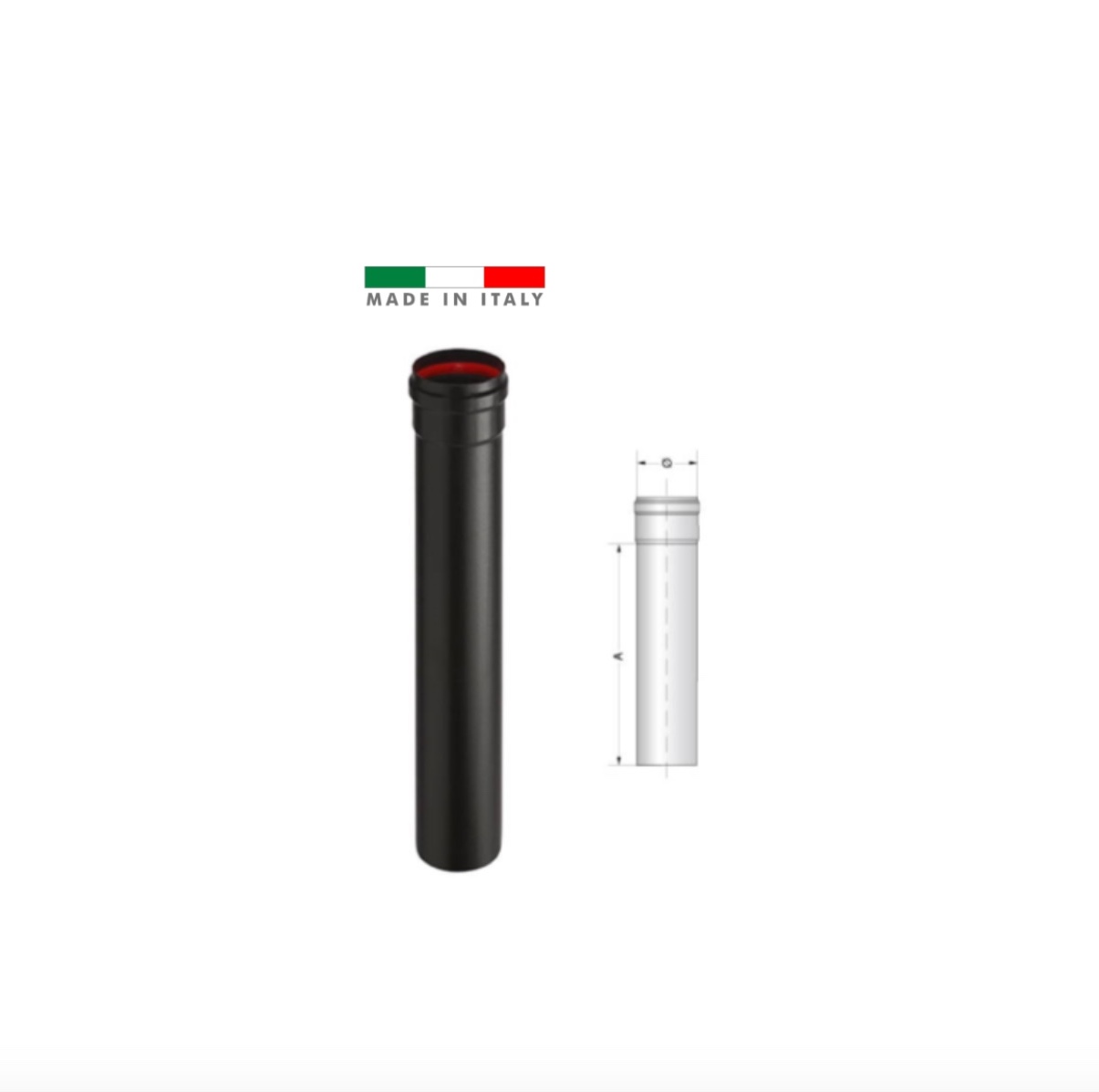 320 - Tubo Italiano Negro 500 x 100 mm Aeternum